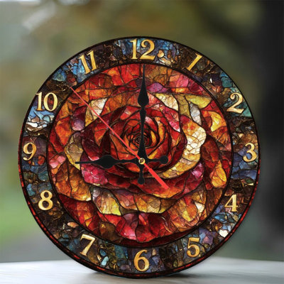 Horloge rose vitrail