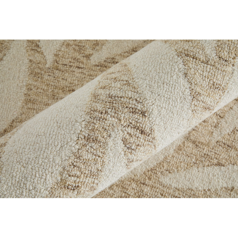 Wallace Modern Floral & Botanical Tan Area Rug, Rectangle 2' x 3'
