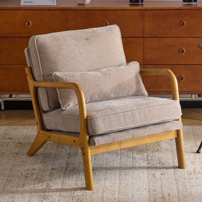 Fauteuil en chenille Mid-Century