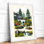 Japanese Garden Bridge Japandi - Framed Print-541533449-541533686