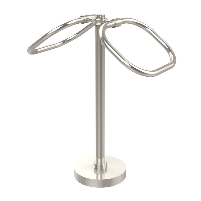 Porte-serviettes ovale à deux anneaux, Nickel poli