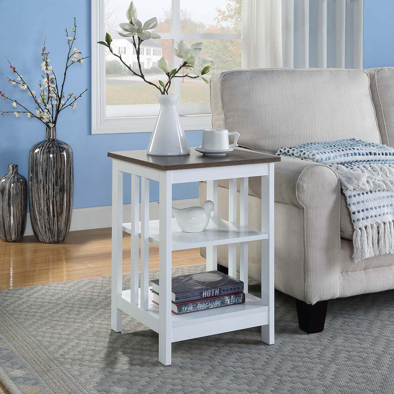 Aidia End Table, Driftwood/White