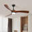 60-Inch 3-Blade Solid Wood Ceiling Fan Light