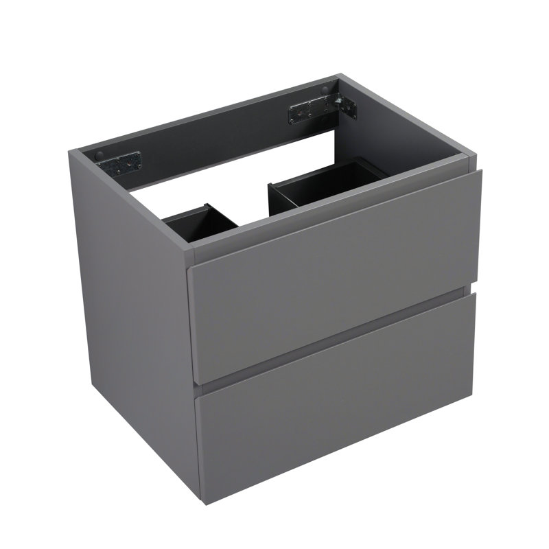 Alice-24W-105, armoire murale SANS lavabo, avec deux tiroirs, Gris