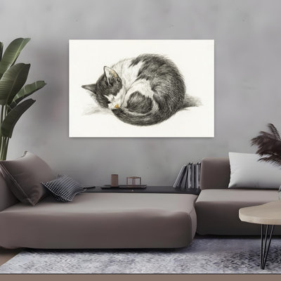«Rolled Up Allongé, Chat endormi, Chat rétro», art mural
