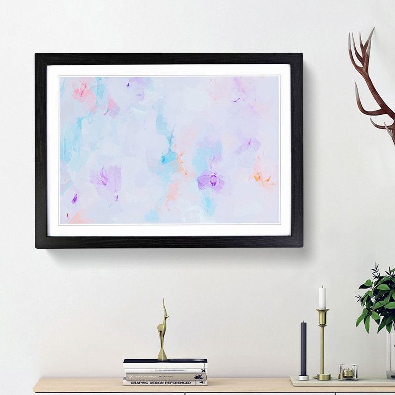 Heart of Passion in Abstract - Picture Frame Painting Print, 62cm H x 87cm W x 2cm D, Black Framed