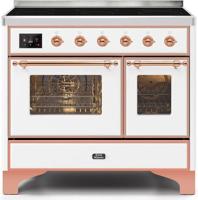 Majestic II 40" Freestanding Induction Range, White/Copper
