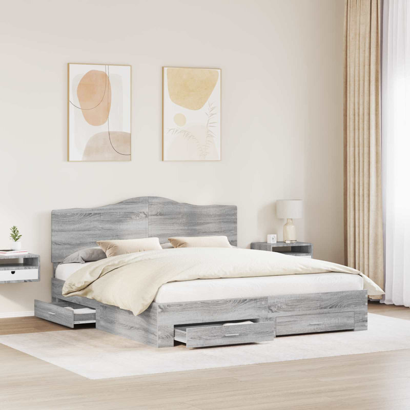 Bed Frame, Super King (6'), Grey Sonoma