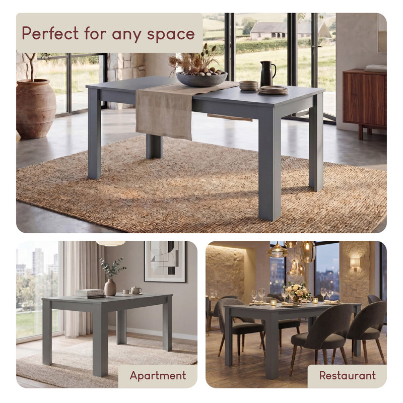 Iriemi Dining Table, 74cm H x 150cm L x 90cm W, Grey