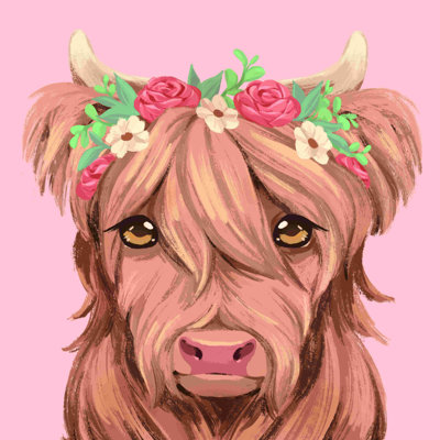 Sweet Highland Calf - Impression sur toile tendue