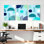 Impression sur toile tendue à motif géométrique tropical, ensemble de 3
