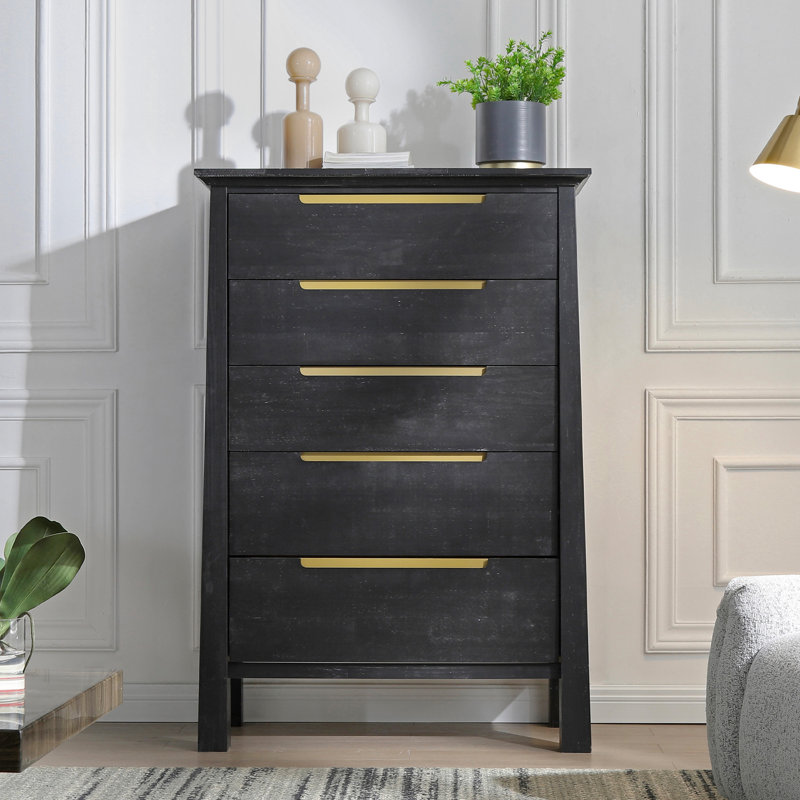 Coffre de rangement rustique Madison, Enduit noir