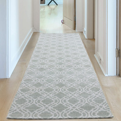 Carina Washable Rugs Trellis Design in Green