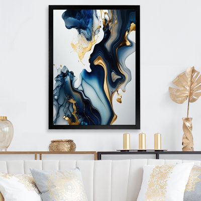 «Abstract Geode Marble Blue I», art mural abstrait en marbre