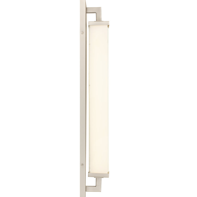 Barre de meuble-lavabo de salle de bain 28 pouces en nickel brossé avec DEL intégrée, haute performance écoénergétique, double fixation verticale ou horizontale, 3 couleurs de température 3000K 4000K 5000K, à intensité variable, zones intérieures à DEL