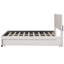 Grand lit tapissier avec 2 tiroirs et lit gigogne, mousse confortable, tête de lit classique, plateforme beige - tête de lit gigogne pour chambre à coucher