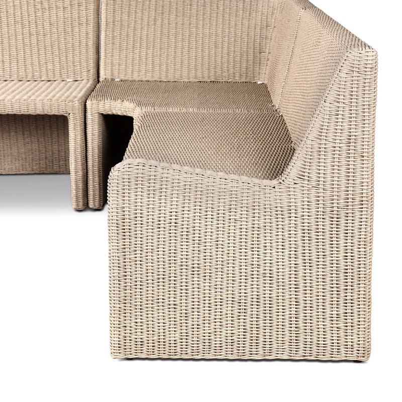 Senna Outdoor L-Shape Dining Banquette, Left Hand Facing