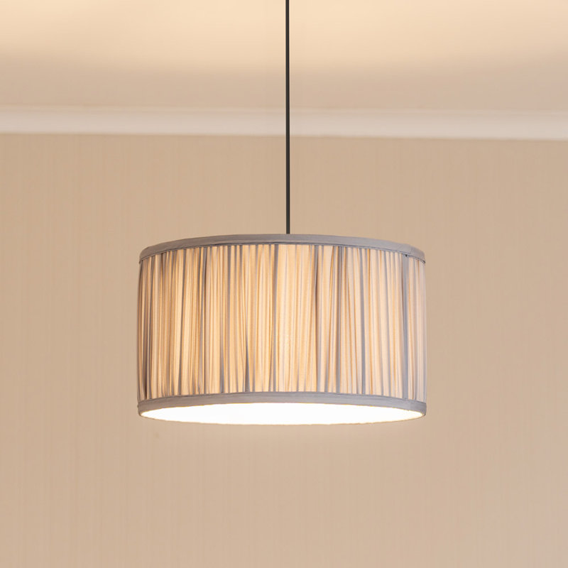 Drum Silk Lamp Shade ( Slip-On ), 20cm H x 35cm W x 35cm D, Blue