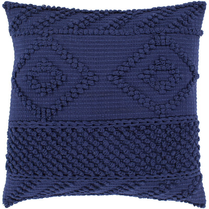 Merdo Geometric Cotton Reversible Throw Pillow, Polyester/Polyfill, 18'' x 18''