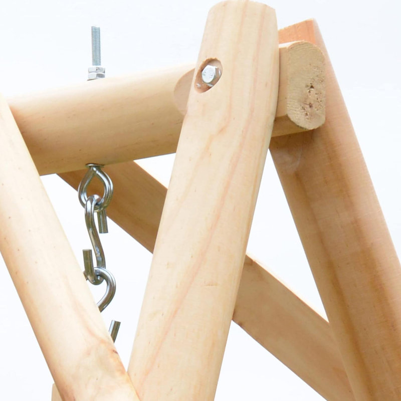 Balancelle en bois massif pour 2 personnes Poquoson, Naturel, L 78 po