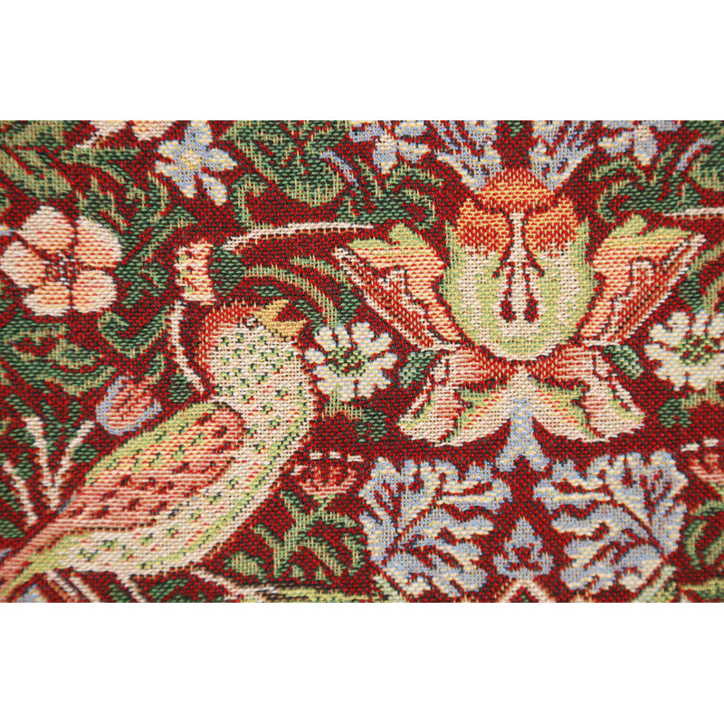 Strawberry Red Belgian Jacquard Square Cushion Cover
