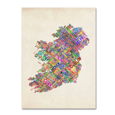 «Ireland II» par Michael Tompsett, reproduction d'art textuel sur toile
