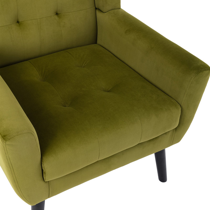Fauteuil d'appoint Bolanle, Velours vert