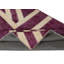 Tapis patchwork fait à la main 5 x 8 pi dans les tons de rose, drapeau britannique Union Jack