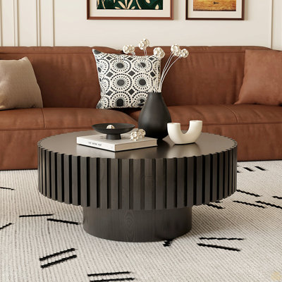 Table basse ronde en bois en forme d'olivier