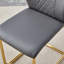 Ensemble de table et de chaises Table de salle à manger en verre trempé de 71 pouces recouverte d'autocollants texturés en marbre blanc, jumelée à 8 chaises gris foncé avec des pieds en métal doré.-486707842-486707843