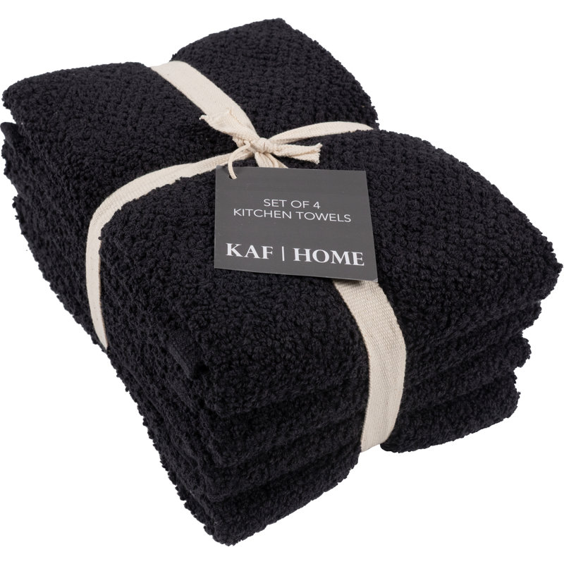 Ensemble de 4 essuie-tout en éponge KAF Home Deluxe, Black