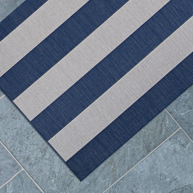 Tapis intérieur ivoire rayé Gannett, Tapis de couloir 2 pi 2 po x 11 pi 9 po
