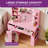 39.3" Makeup Vanity Table With LED Mirror, 4 Drawers, 7 Open Storage Shelves