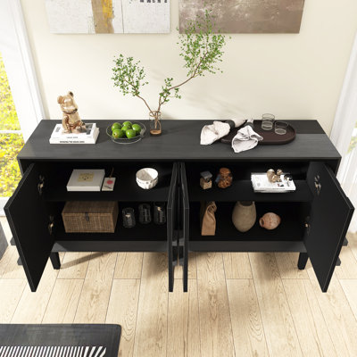 60" W Rustic Farmhouse Sideboard With Adjustable Shelves
