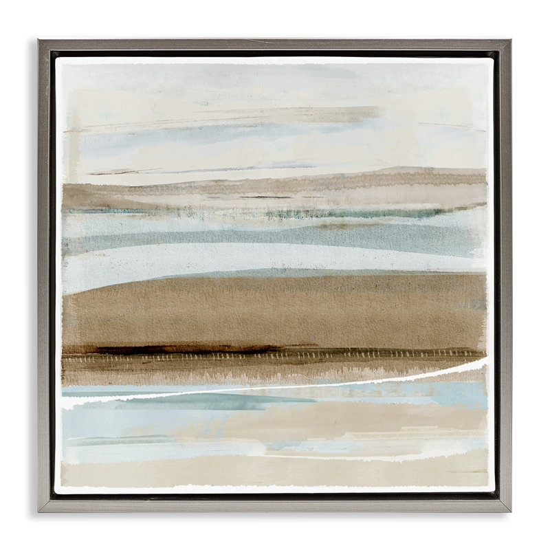 «Soft Winter Sands» par Flora Kouta, Cadre flottant gris lustré, H 25 po x l 25 po x P 1,7 po