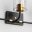 Modern 3-Light Black And Gold Vanity Light With Bubble Glass Shades