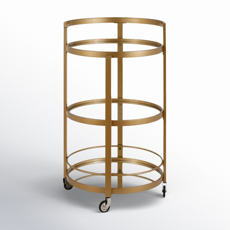 Hause Metal Bar Cart, Brass