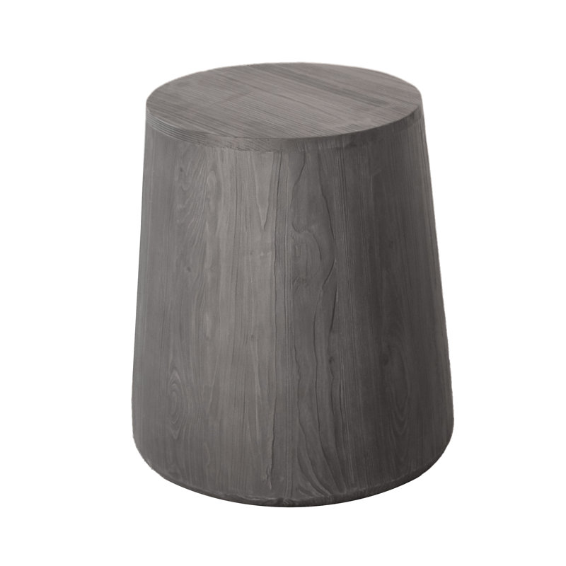 18" Ebony Solid Wood Round End Table, Ebony, 18.5" H x 15.5" L x 13" W
