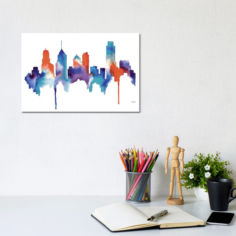 Philly Skyline 1 Piece Wrapped Canvas Painting, 20.32 cm H x 30.48 cm W