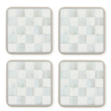 Sterling Check Cork Back Coasters, Set Of 4