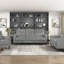Meuble de salon moderne avec causeuse et revêtement en chenille gris