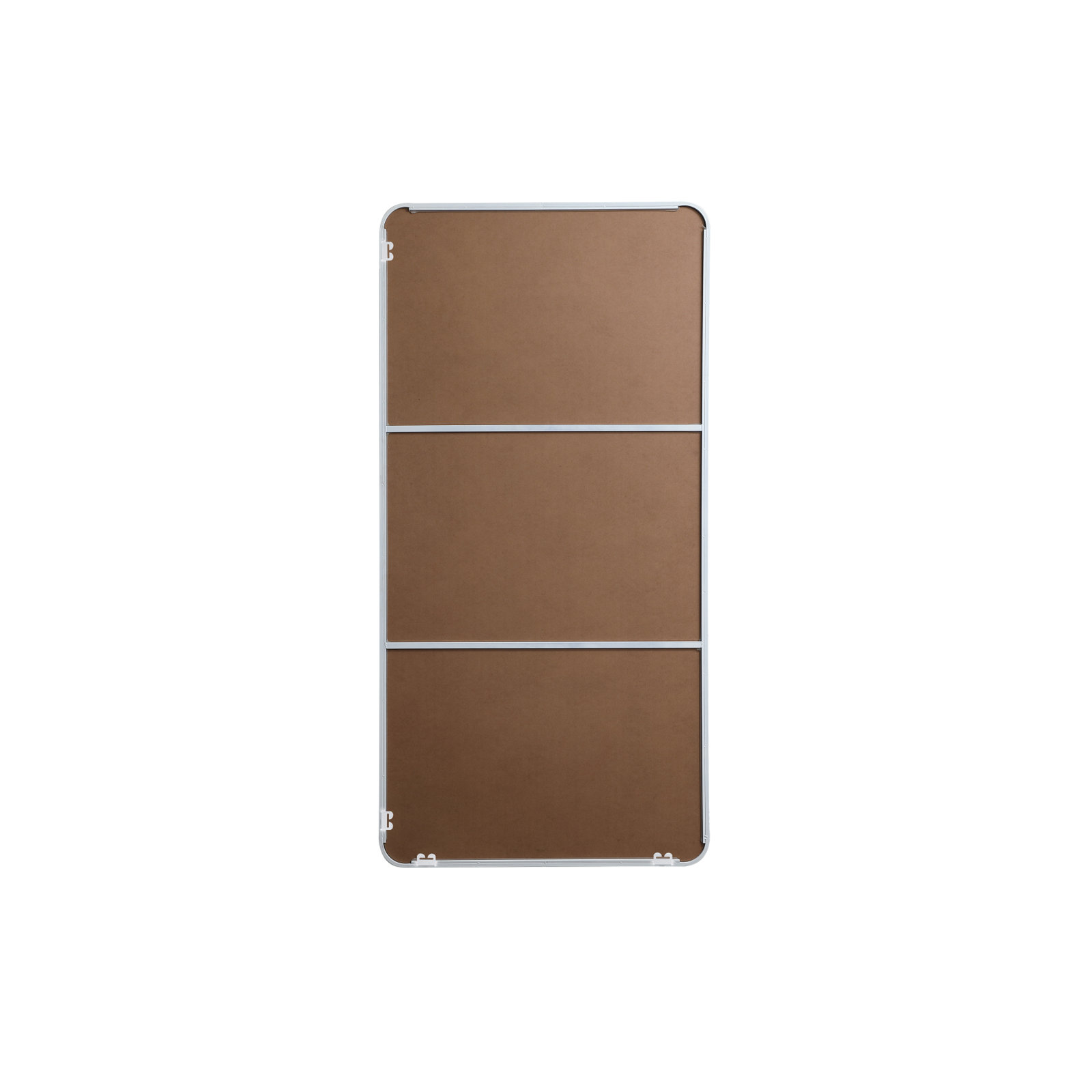 Sabine Metal Rounded Rectangle Wall Mirror, White, 60" x 30"