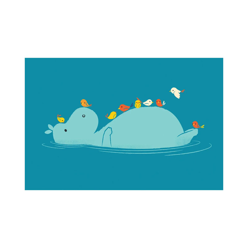 Floating Hippo by Jay Fleck - Wrapped Canvas Print, 20.32 cm H x 30.48 cm W