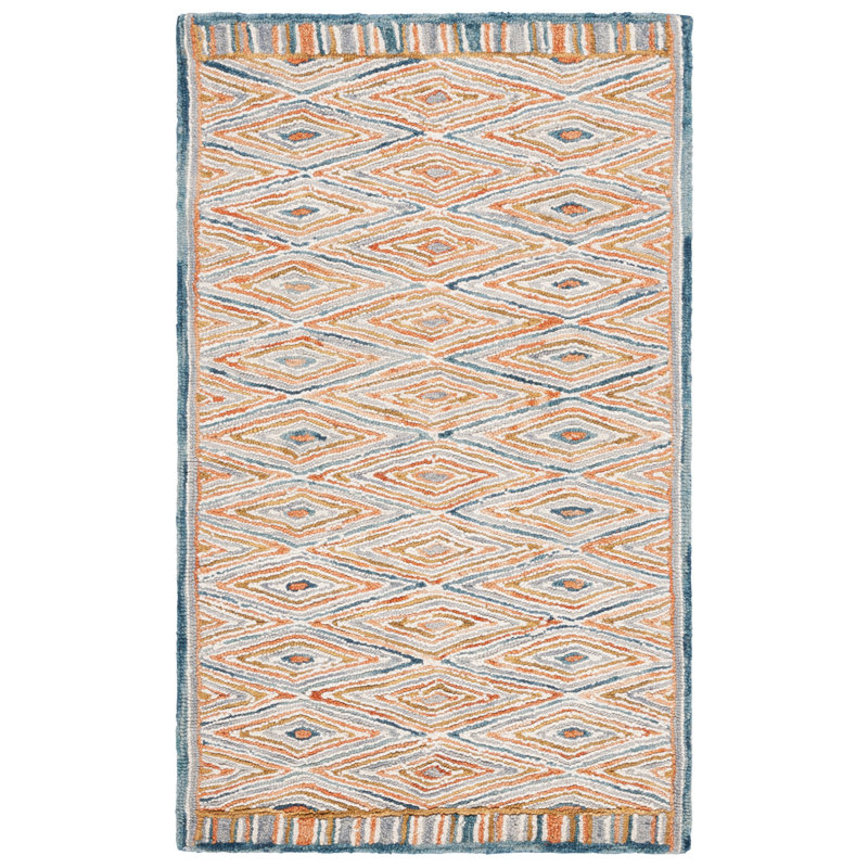 Tapis doré / rouille en laine touffeté à la main Seyler, Rectangle 3 pi x 5 pi