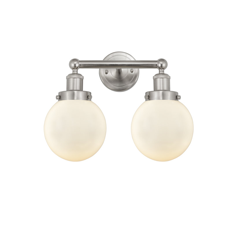 Alphonsa 2 - Light Dimmable Vanity Light, Matte White, Brushed Satin Nickel