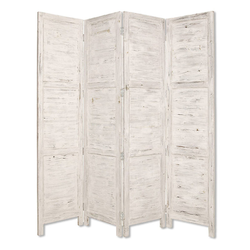 Cloison pliante en bois massif l 76 po x H 84 po, Blanc