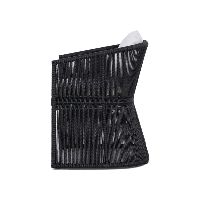 MONDIRA Outdoor Dining Armchair, Faux Black Hyacinth