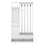 Arbre d'entrée polyvalent 6 en 1 avec banc de rangement rembourré, armoire à chaussures avec panneau perforé, portemanteau en bois avec 4 crochets-1746490136
