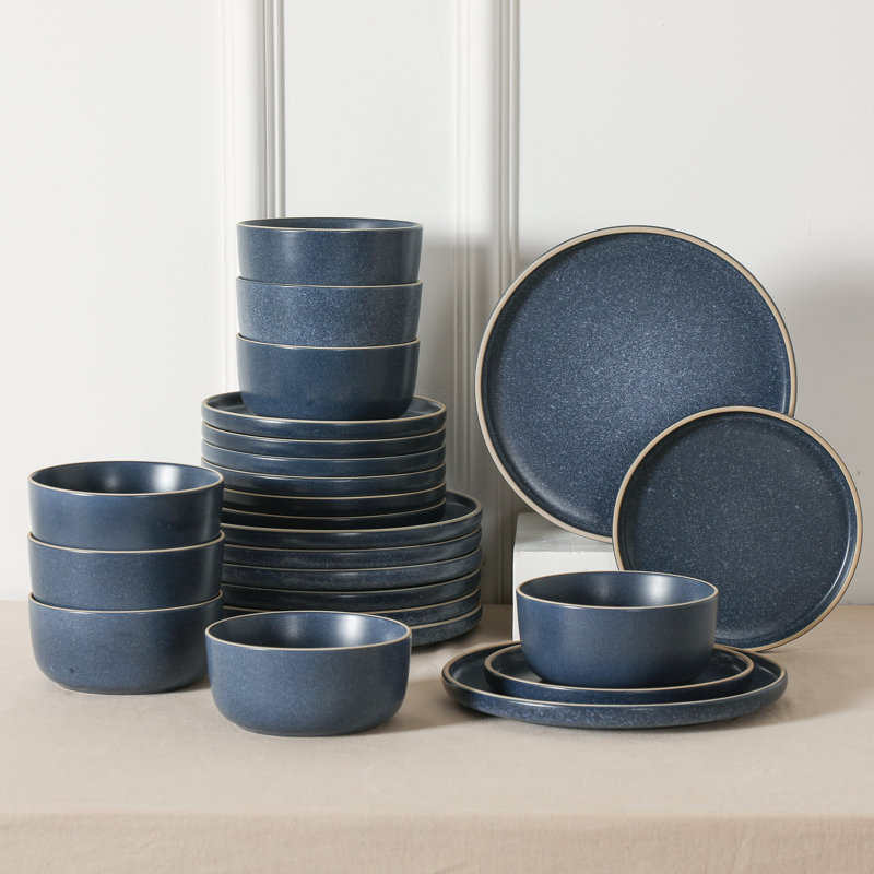 Service de table 12 pièces Earth & Clay Amber, Bleu