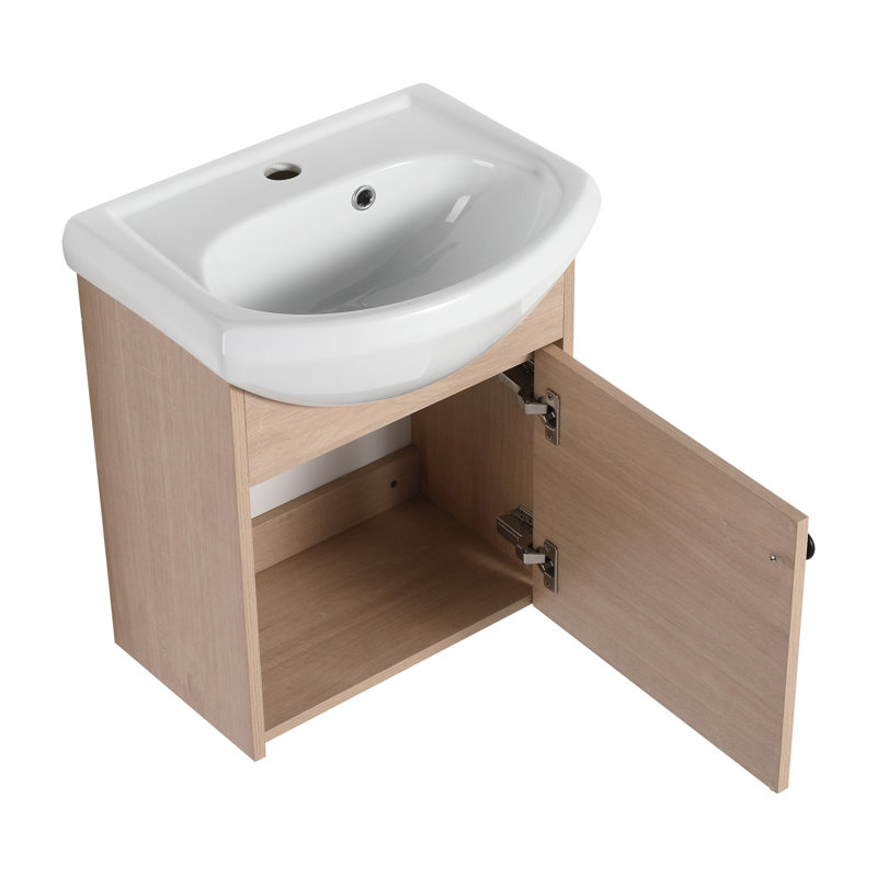 Meuble-lavabo élégant avec lavabo en céramique et fixation murale